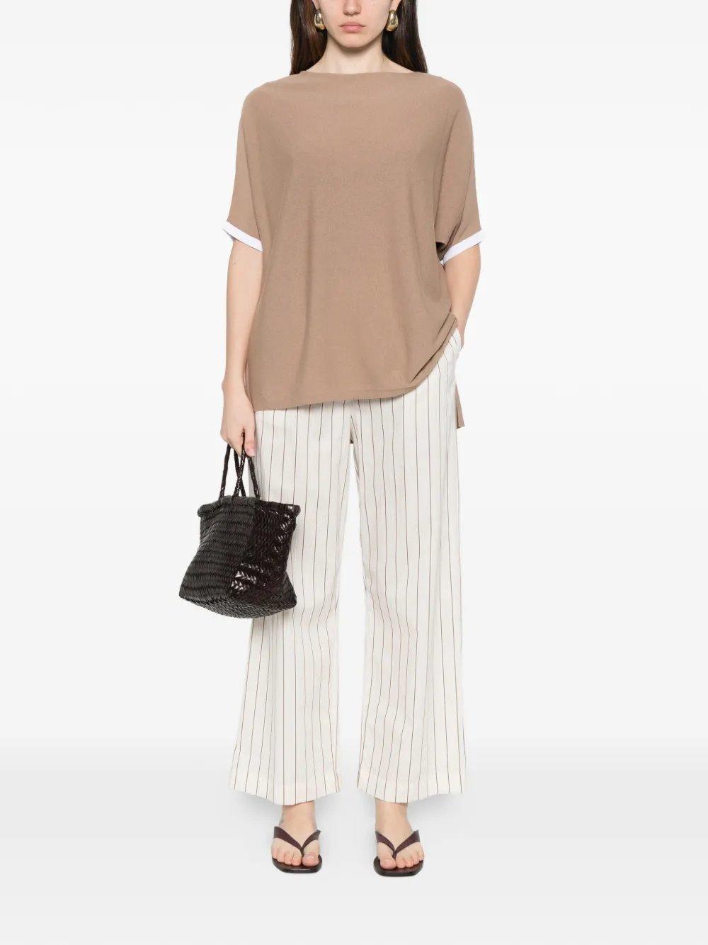  Intrecci Cuffed T-shirt - Neutrals 