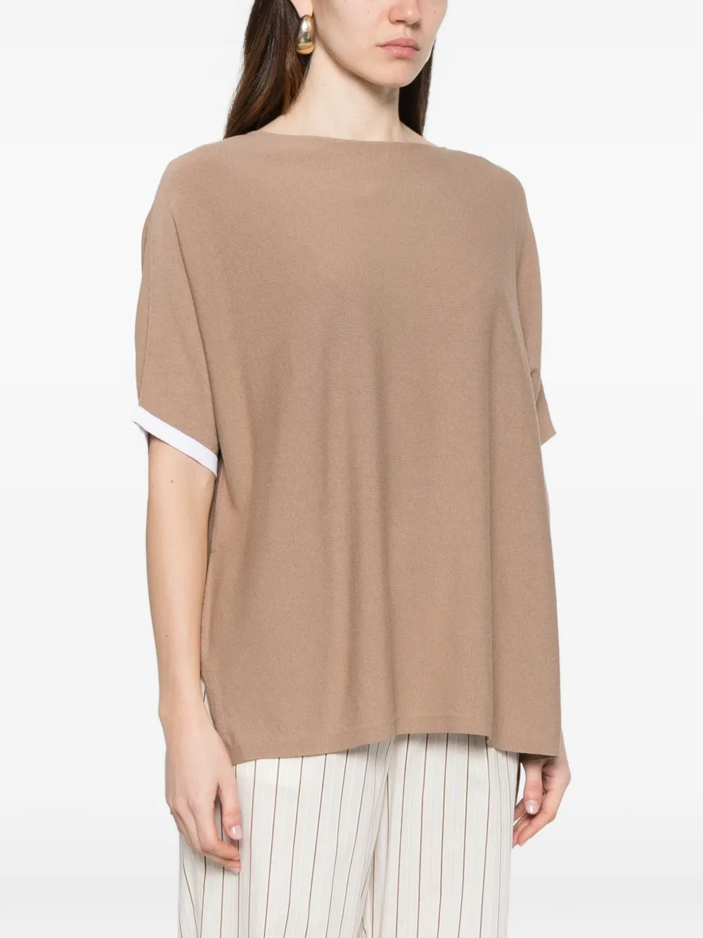  Intrecci Cuffed T-shirt - Neutrals 