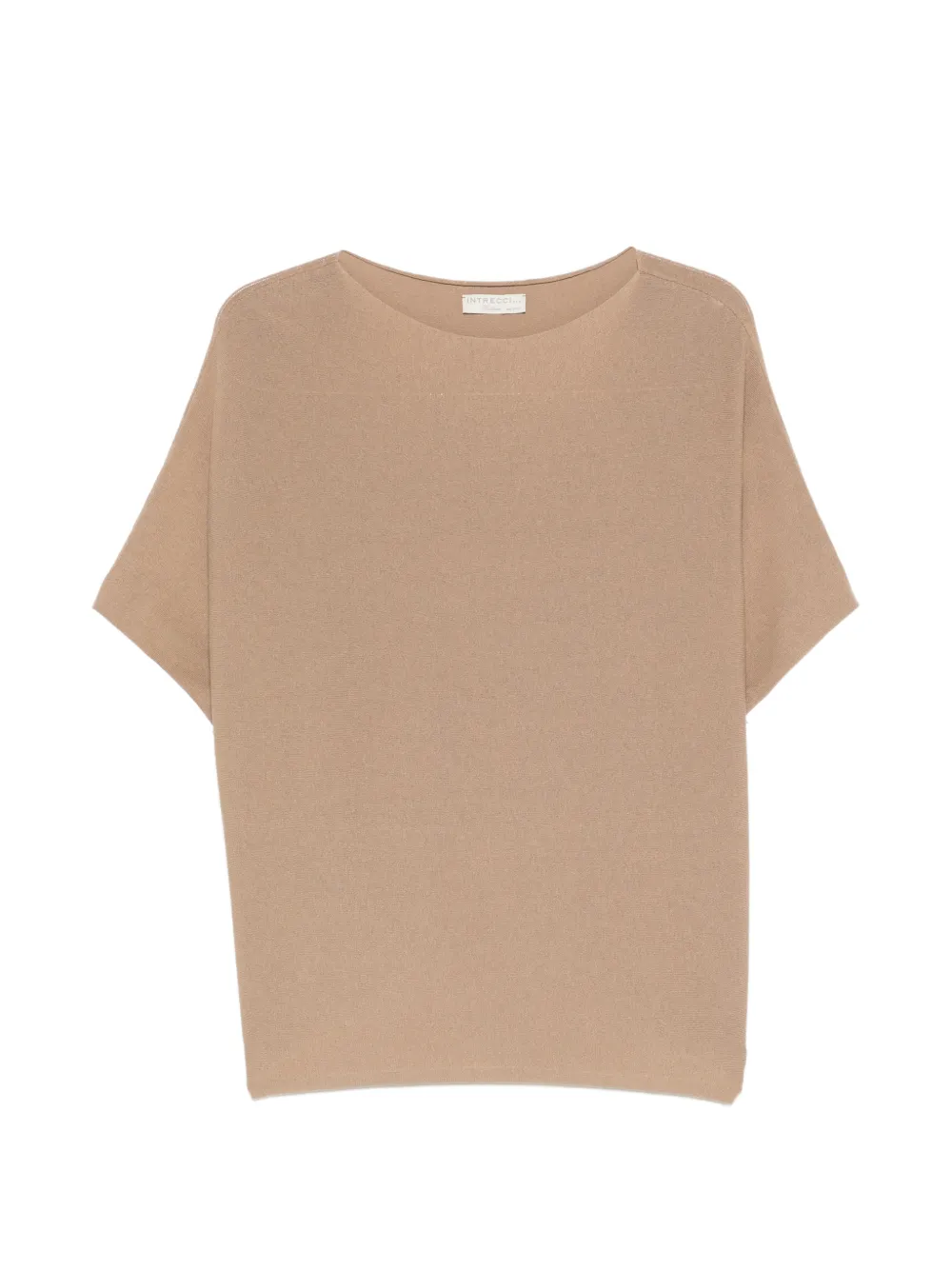 Intrecci cuffed T-shirt - Nude