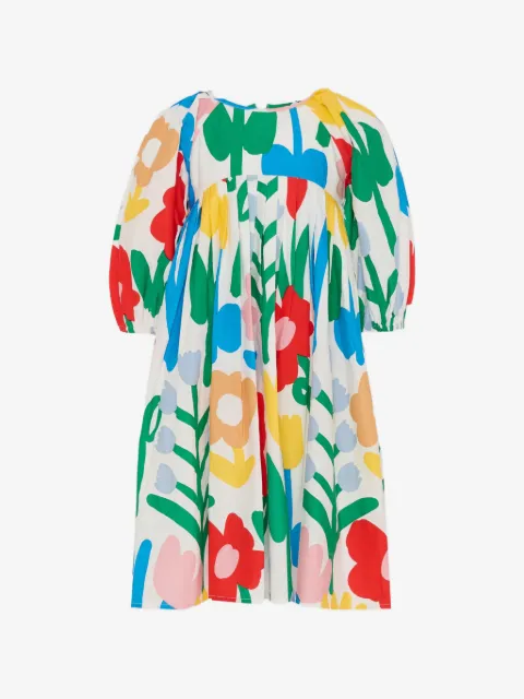Stella McCartney Kids floral-print gathered dress
