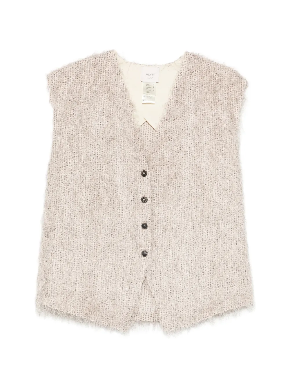 Alysi button V-neck tank top - Toni neutri