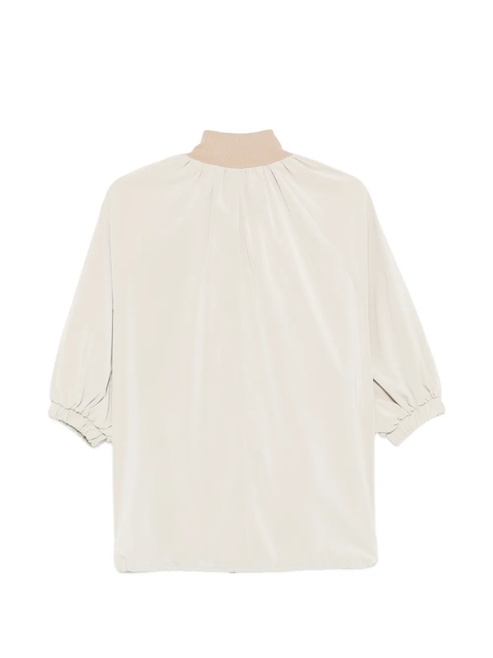 Gathered High-Neck Jacket