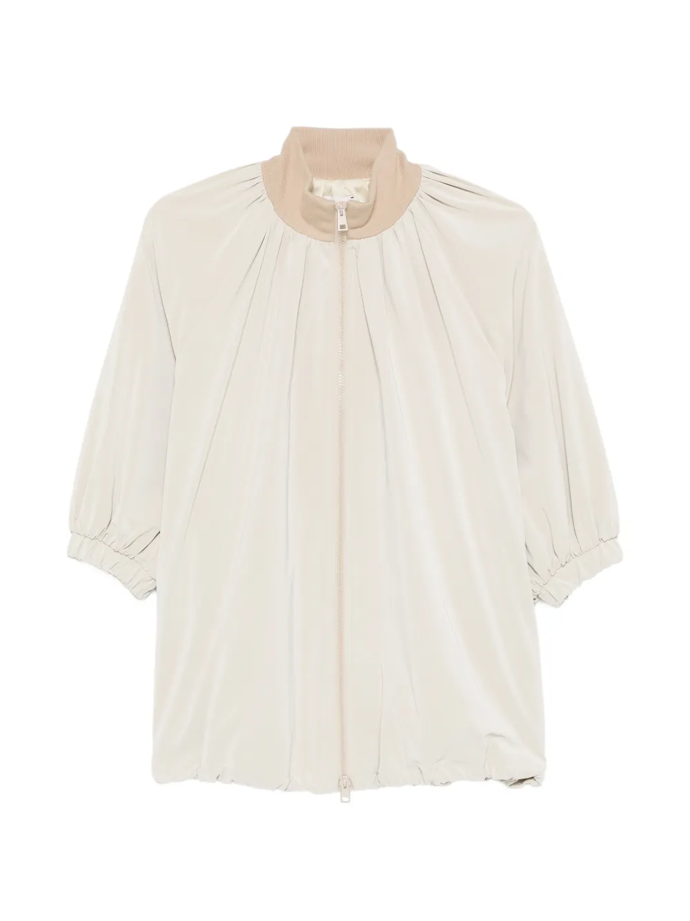 Alysi gathered high-neck jacket - Toni neutri