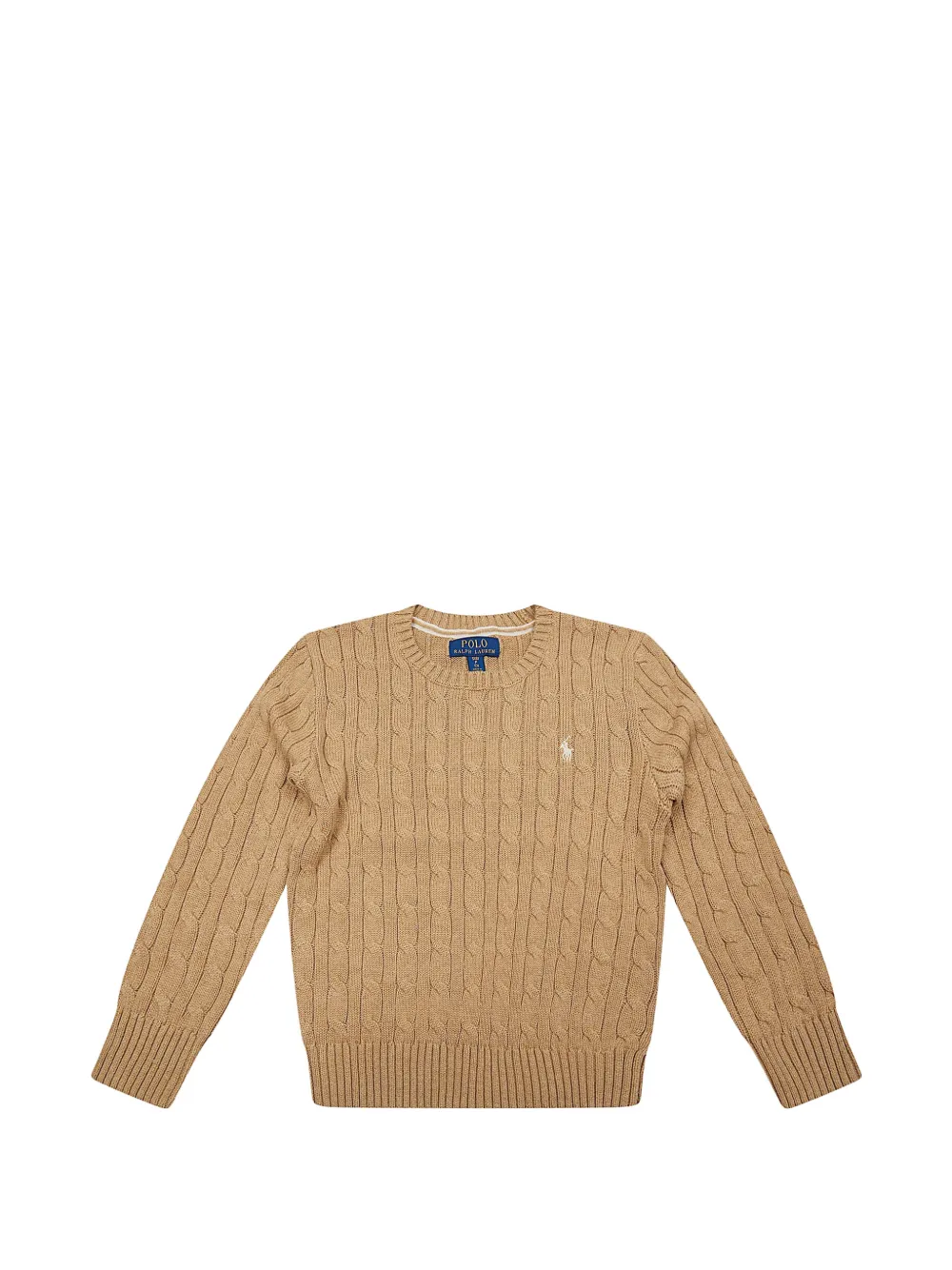 POLO RALPH LAUREN KIDS cable-knit crewneck jumper - Toni neutri