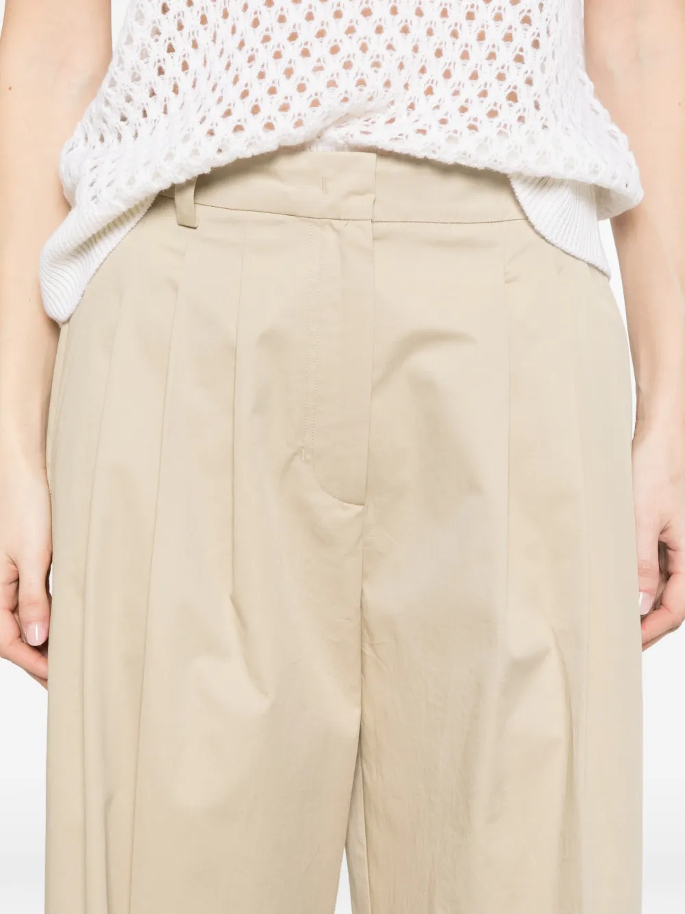 Marella Cropped plooibroek Grijs