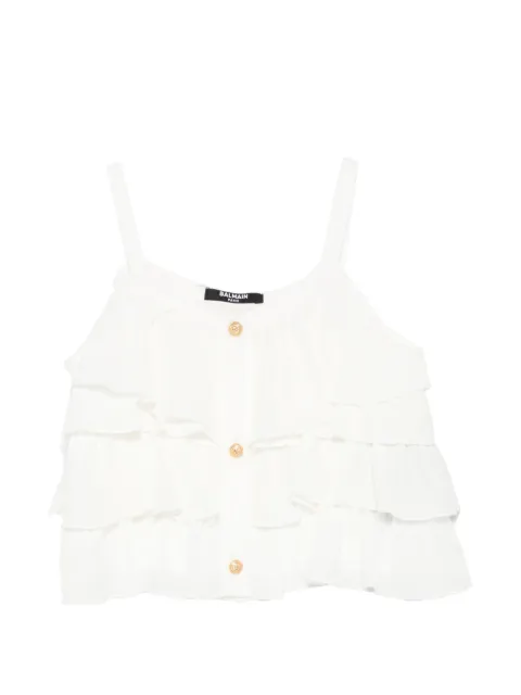 Balmain Kids haut boutonné à volants