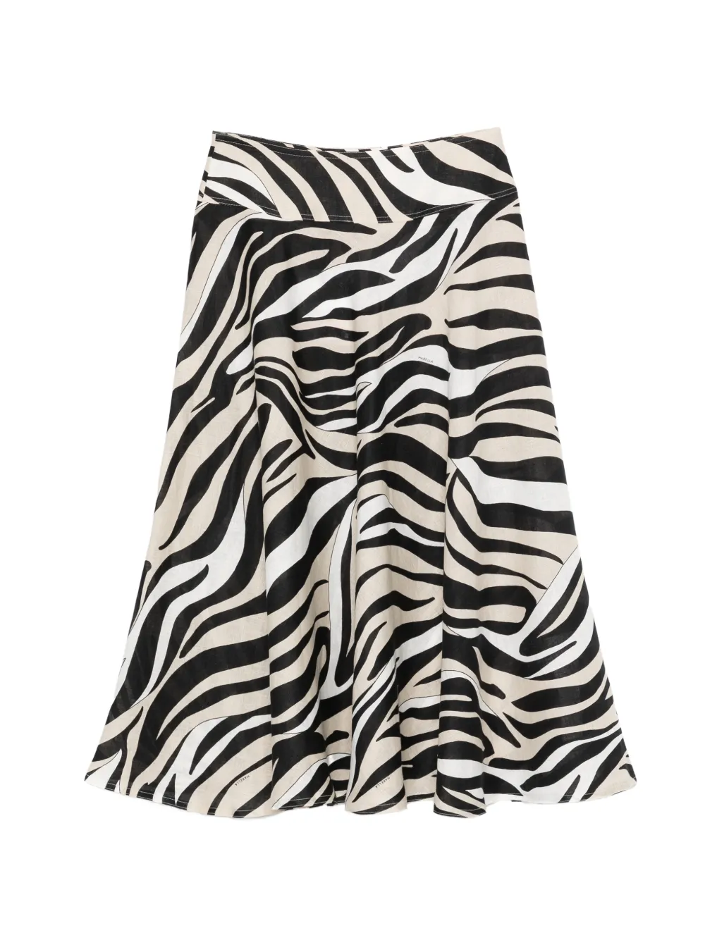 Marella zebra print midi skirt - Nero