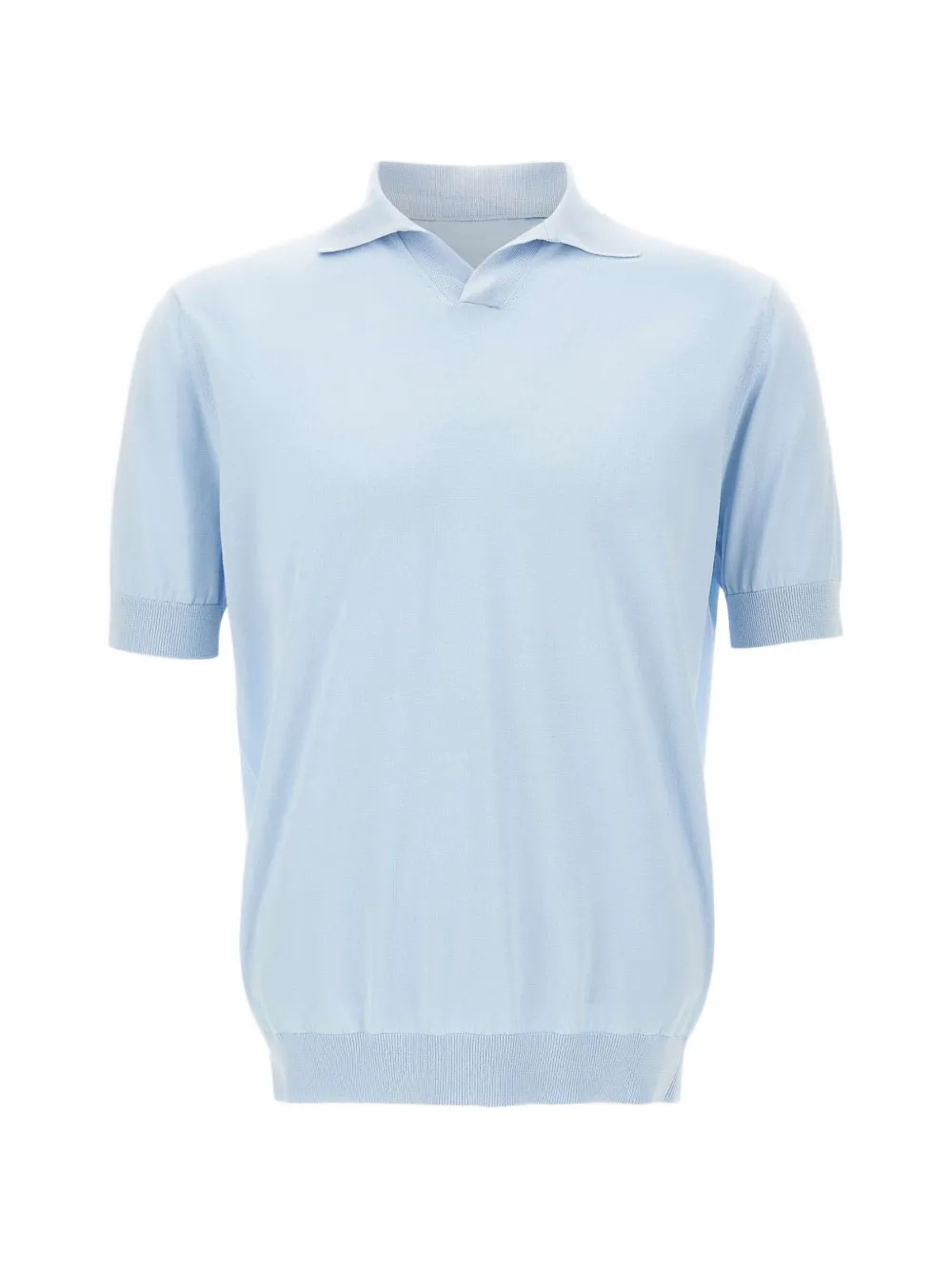 Filippo De Laurentiis buttonless V-neck polo shirt - Blu
