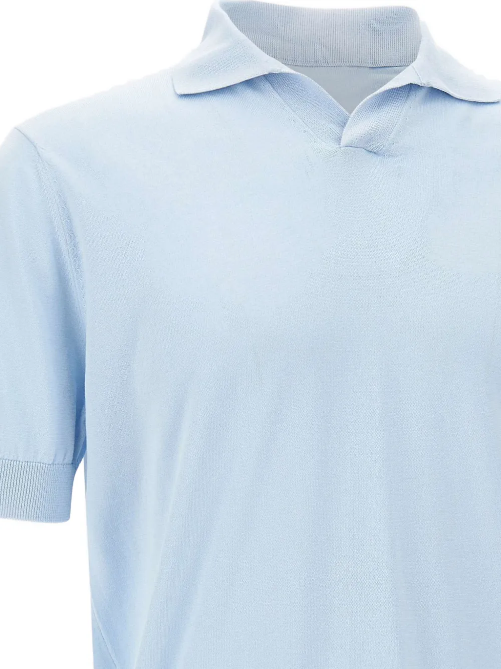 Filippo De Laurentiis Poloshirt zonder knopen met V-hals Blauw