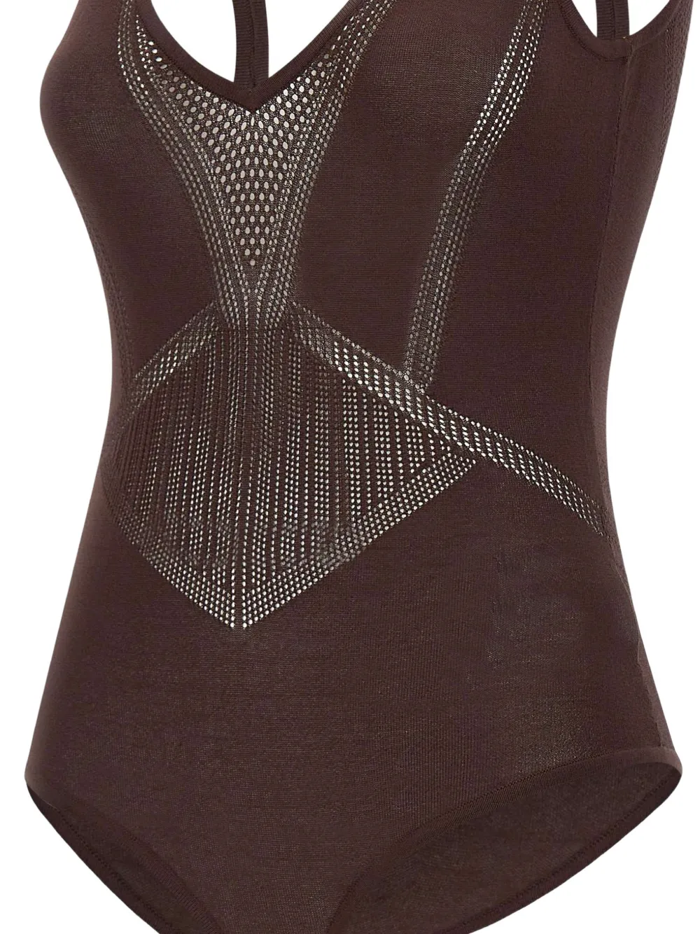 Elisabetta Franchi Opengewerkte body Bruin