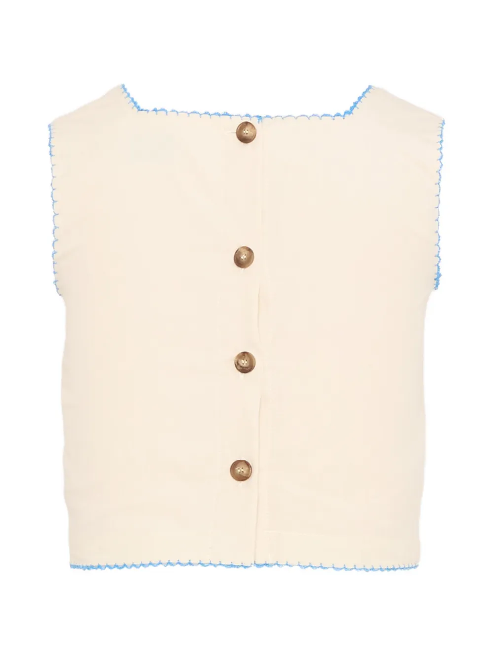 ETRO KIDS Polotop met geborduurde bloemen Beige