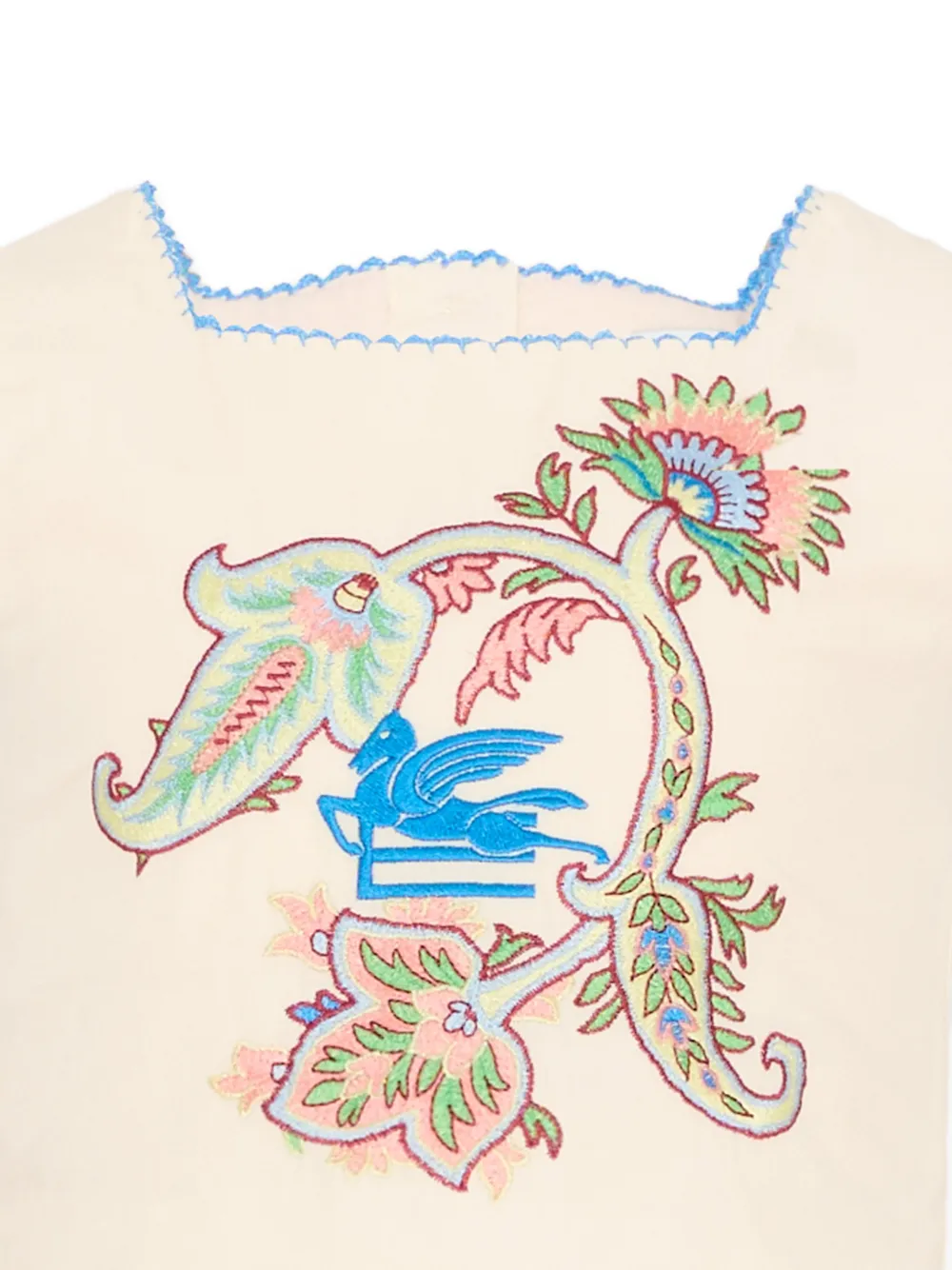 ETRO KIDS Polotop met geborduurde bloemen Beige
