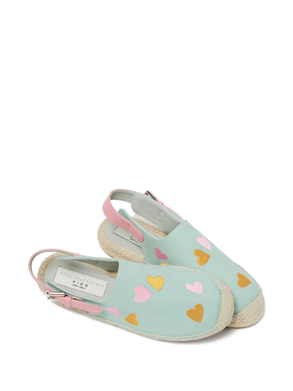 Stella McCartney Kids Espadrilles met geborduurd hart Blauw