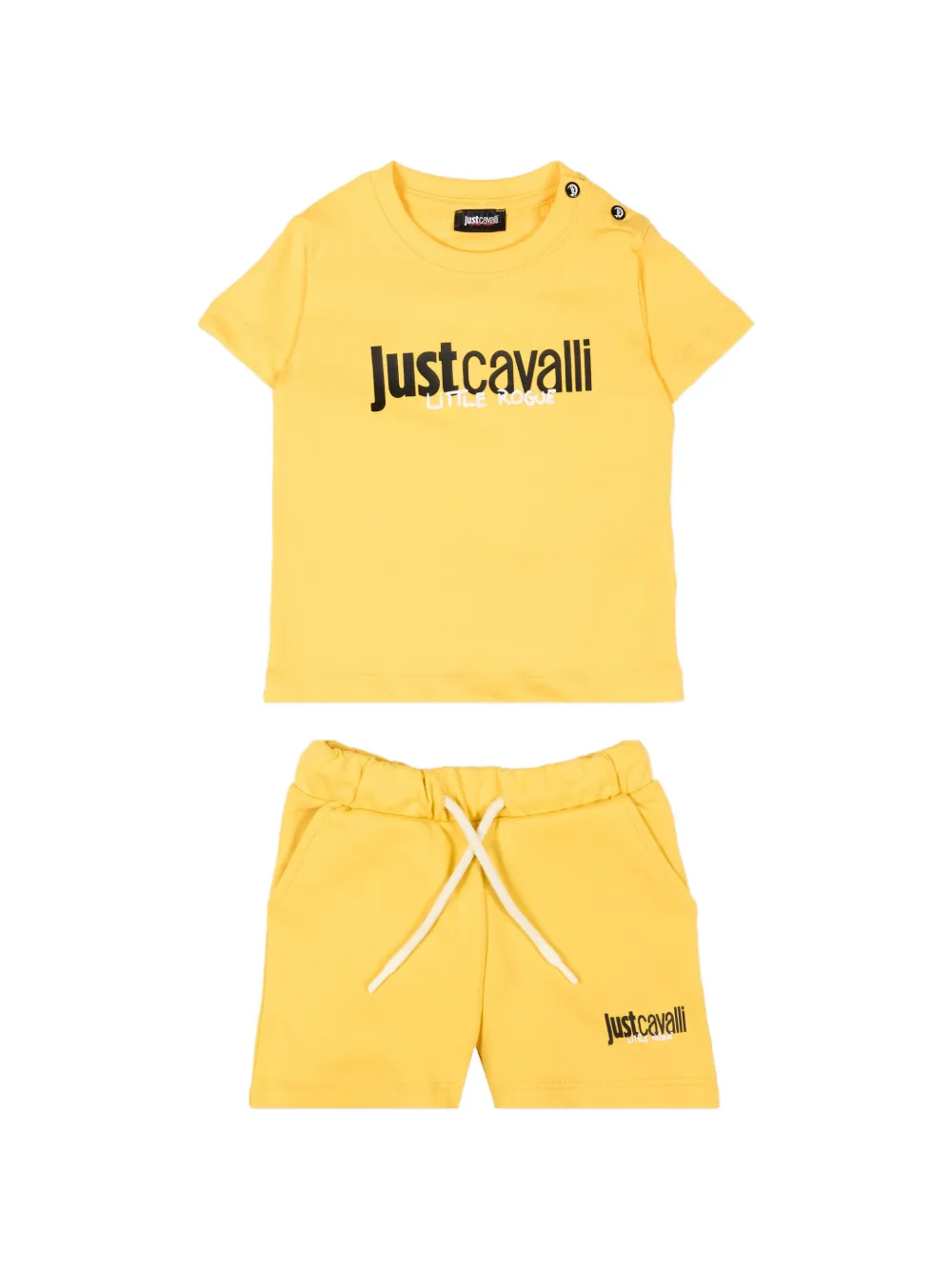 Just Cavalli Babies' Logo-print Shorts Set In Yellow