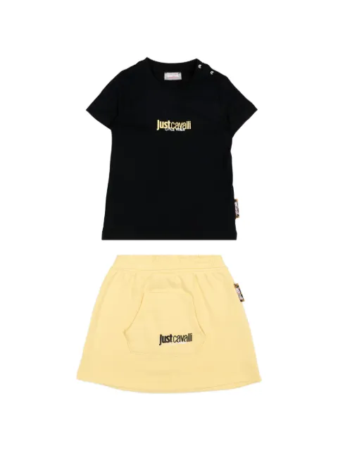 Just Cavalli Kids logo-print cotton skirt set