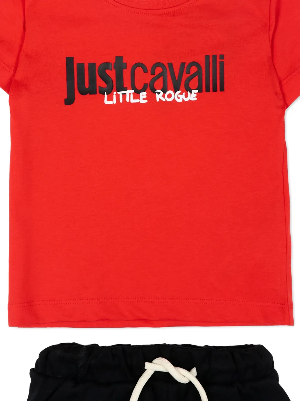 Just Cavalli Kids Shorts set met logoprint Rood