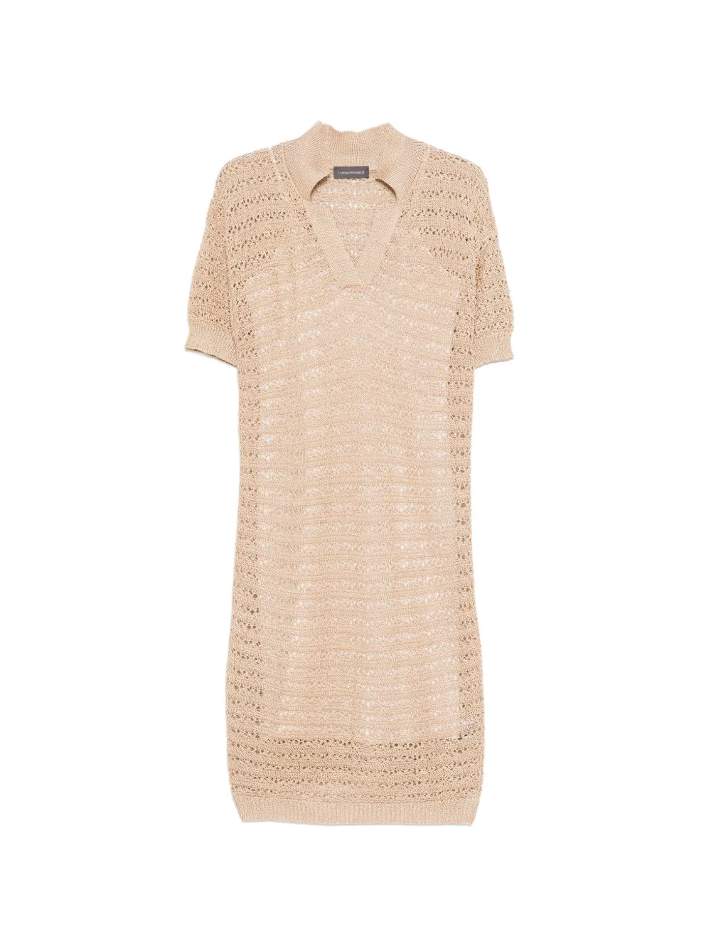 Lorena Antoniazzi V-neck open-knit dress - Toni neutri