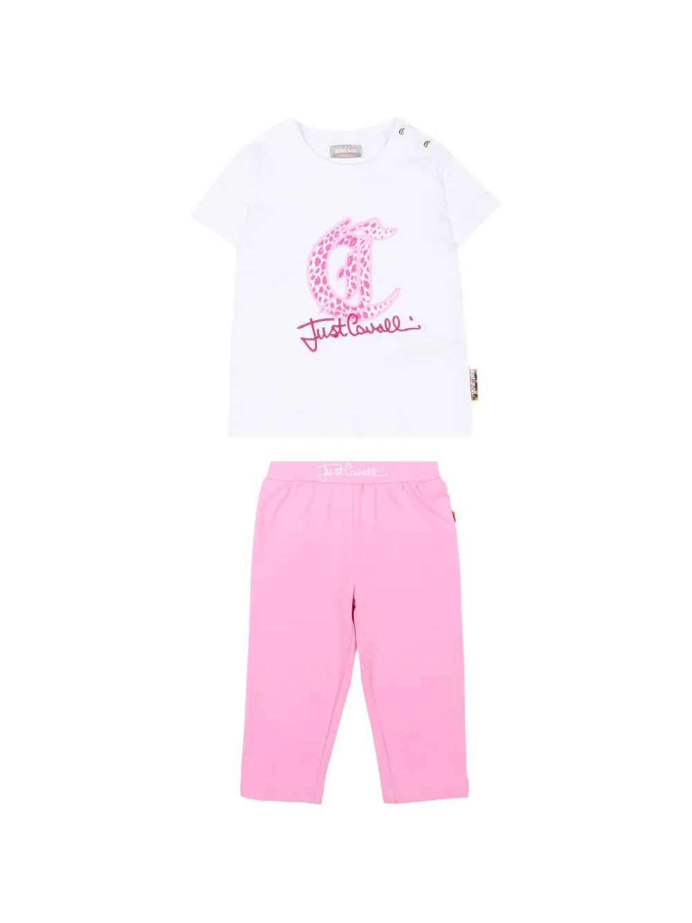 Just Cavalli Kids logo-print tracks - Bianco
