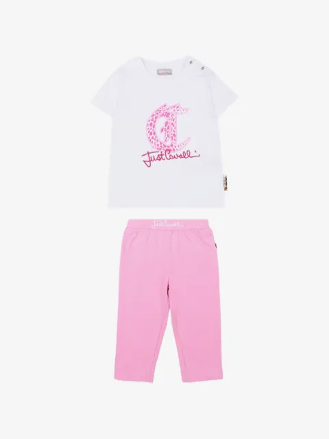 Just Cavalli Kids pants con logo estampado