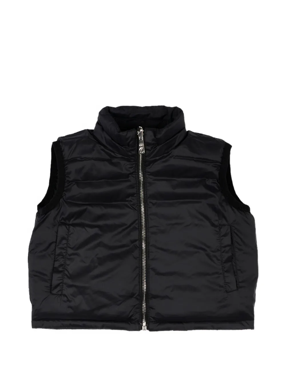 Just Cavalli Kids Reversible zip-up quilted gilet - Schwarz