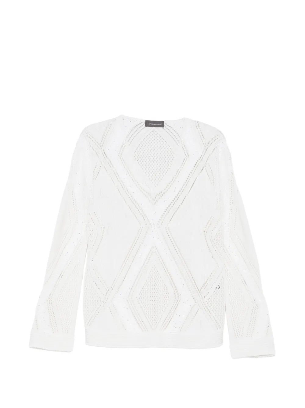 Lorena Antoniazzi openwork V-neck sweater - Bianco