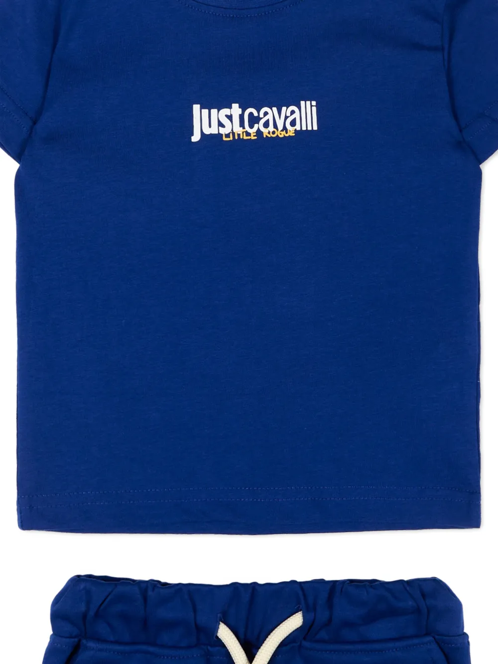 Just Cavalli Kids T-shirt en shorts set met logo Blauw