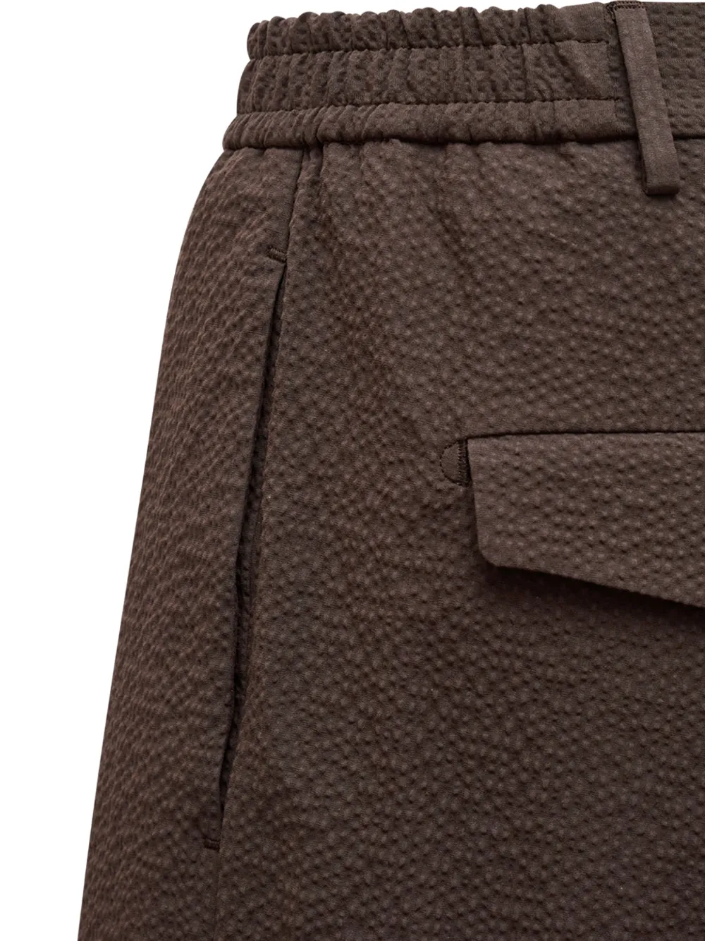 Tagliatore Geplooide broek met seersucker textuur Bruin