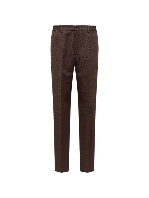 Tagliatore seersucker-textured pleated trousers