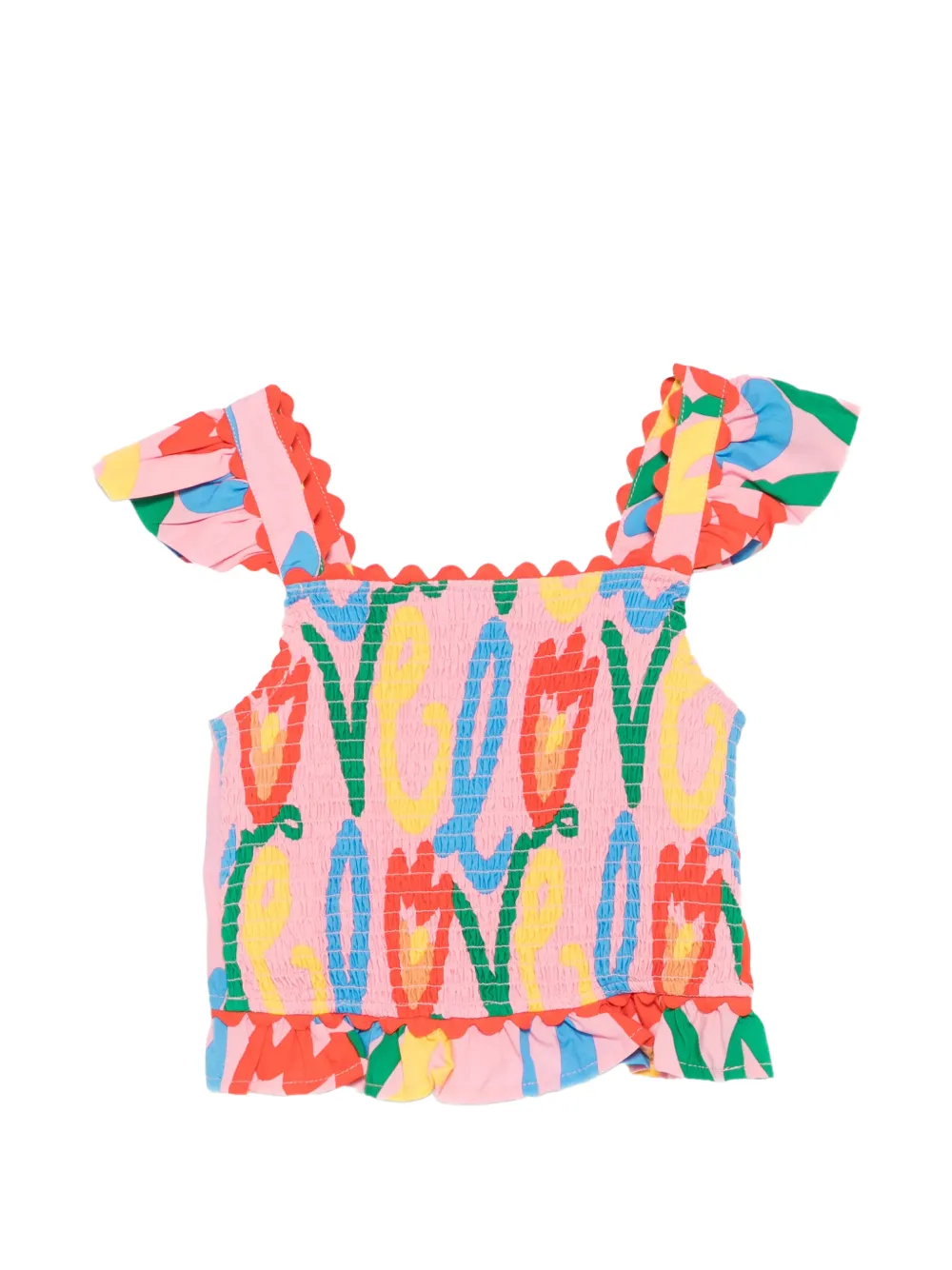 Ruffled Printed Top