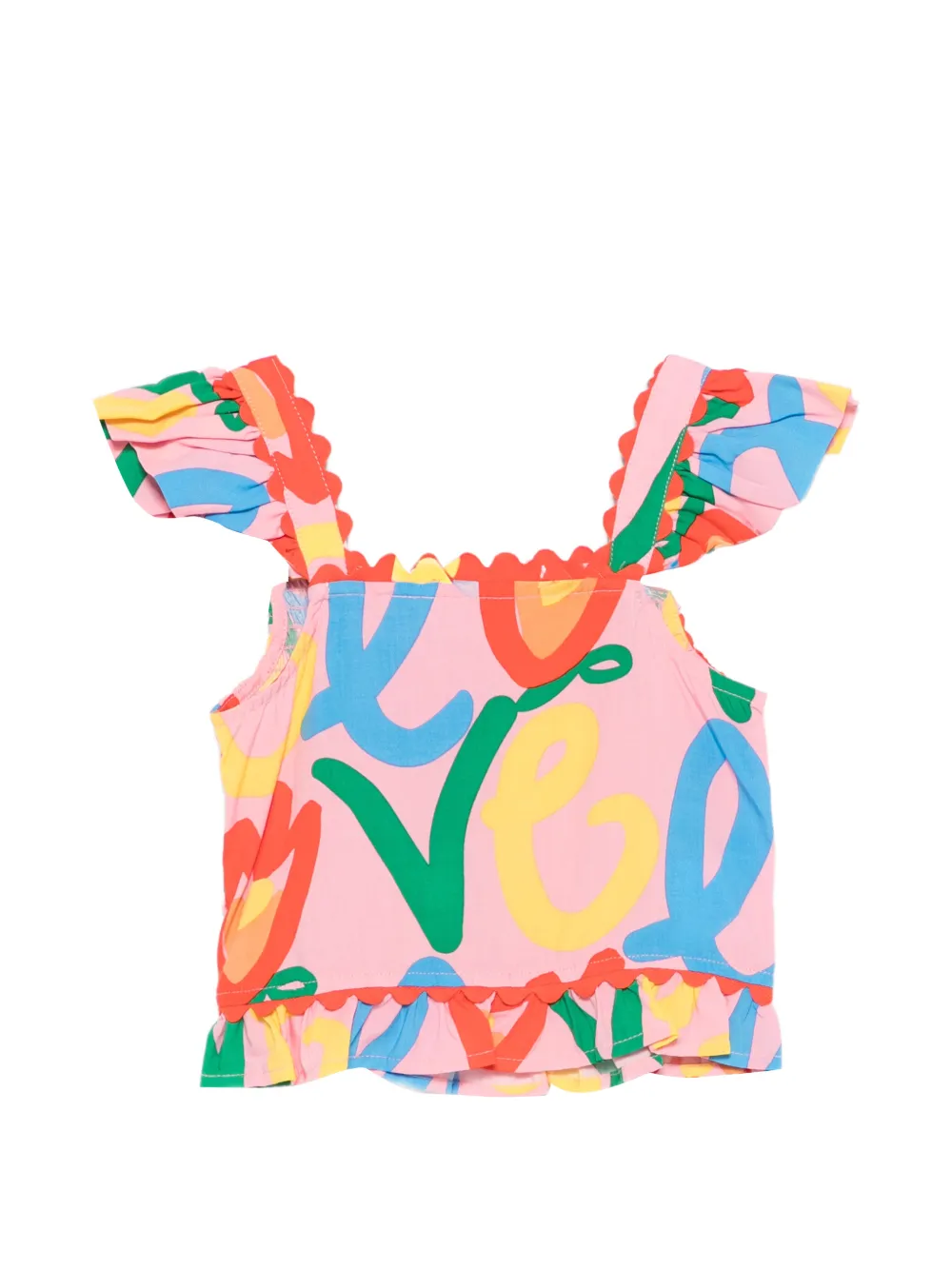 Stella McCartney Kids ruffled printed top - Rosa
