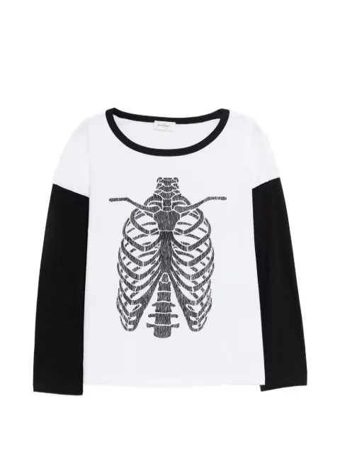 Second/Layer long-sleeved skeleton-print T-shirt
