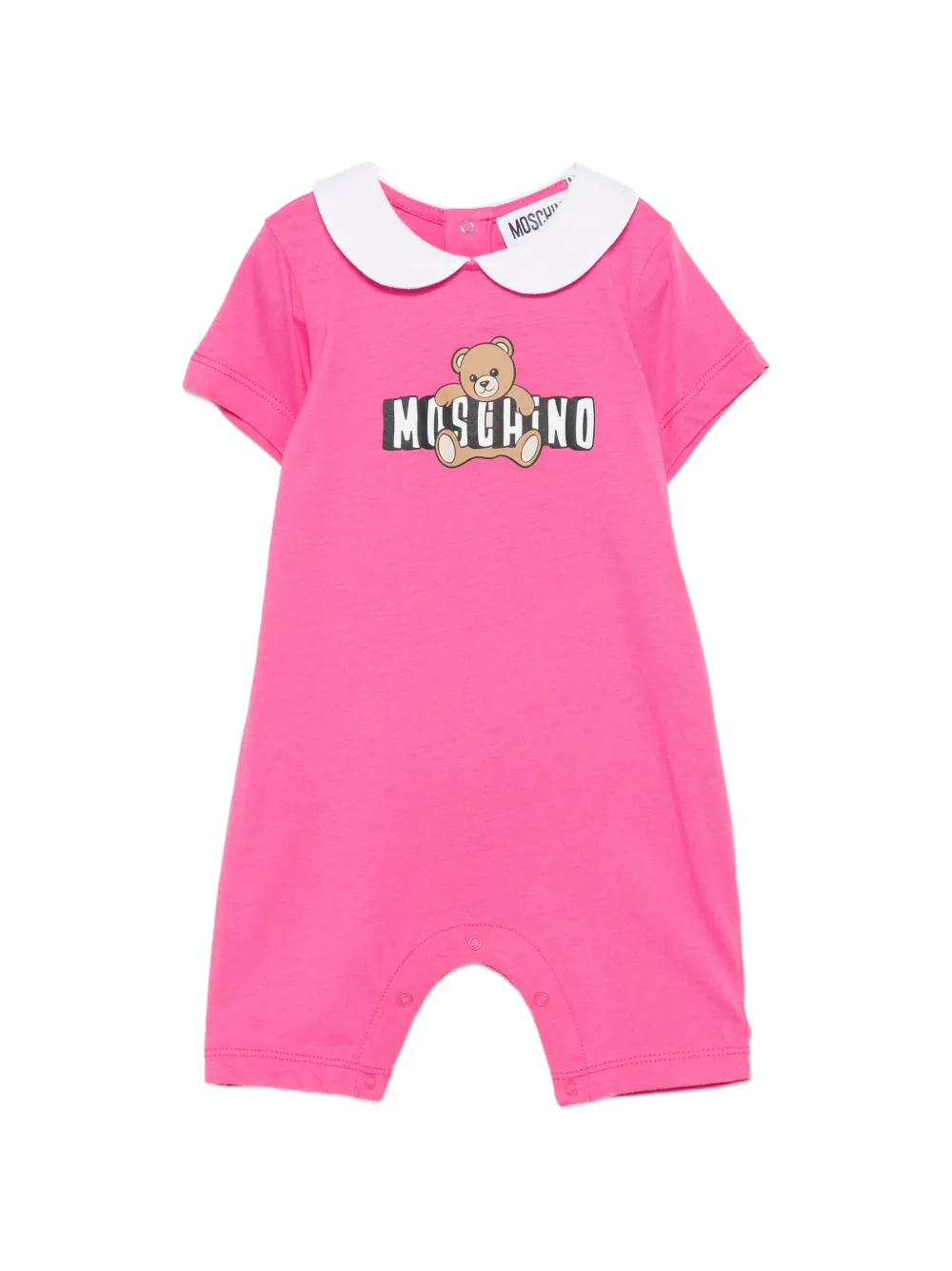 Moschino Kids peter pan collar teddy romper - Rosa