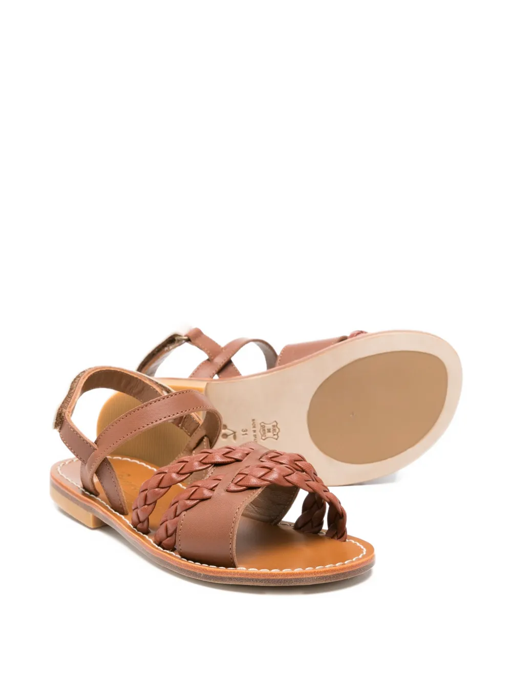 Bonpoint Liza sandalen met gevlochten bandje Bruin