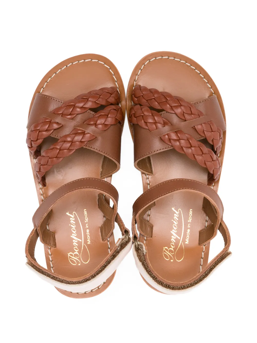 Bonpoint Liza sandalen met gevlochten bandje Bruin