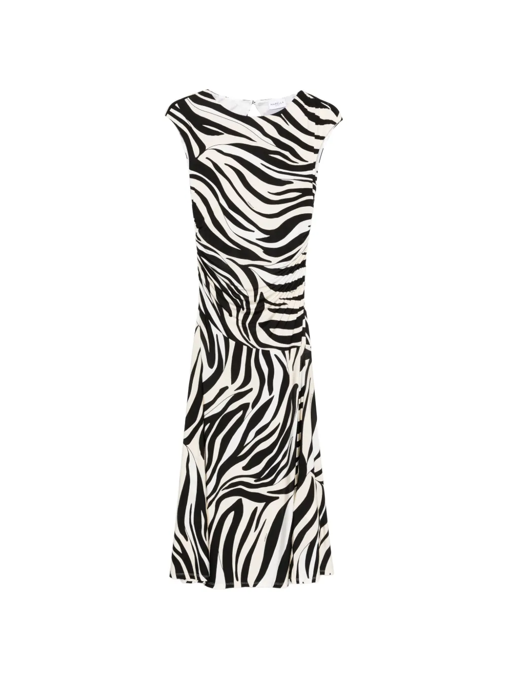 Marella Rugiada zebra-pattern midi dress - Nero