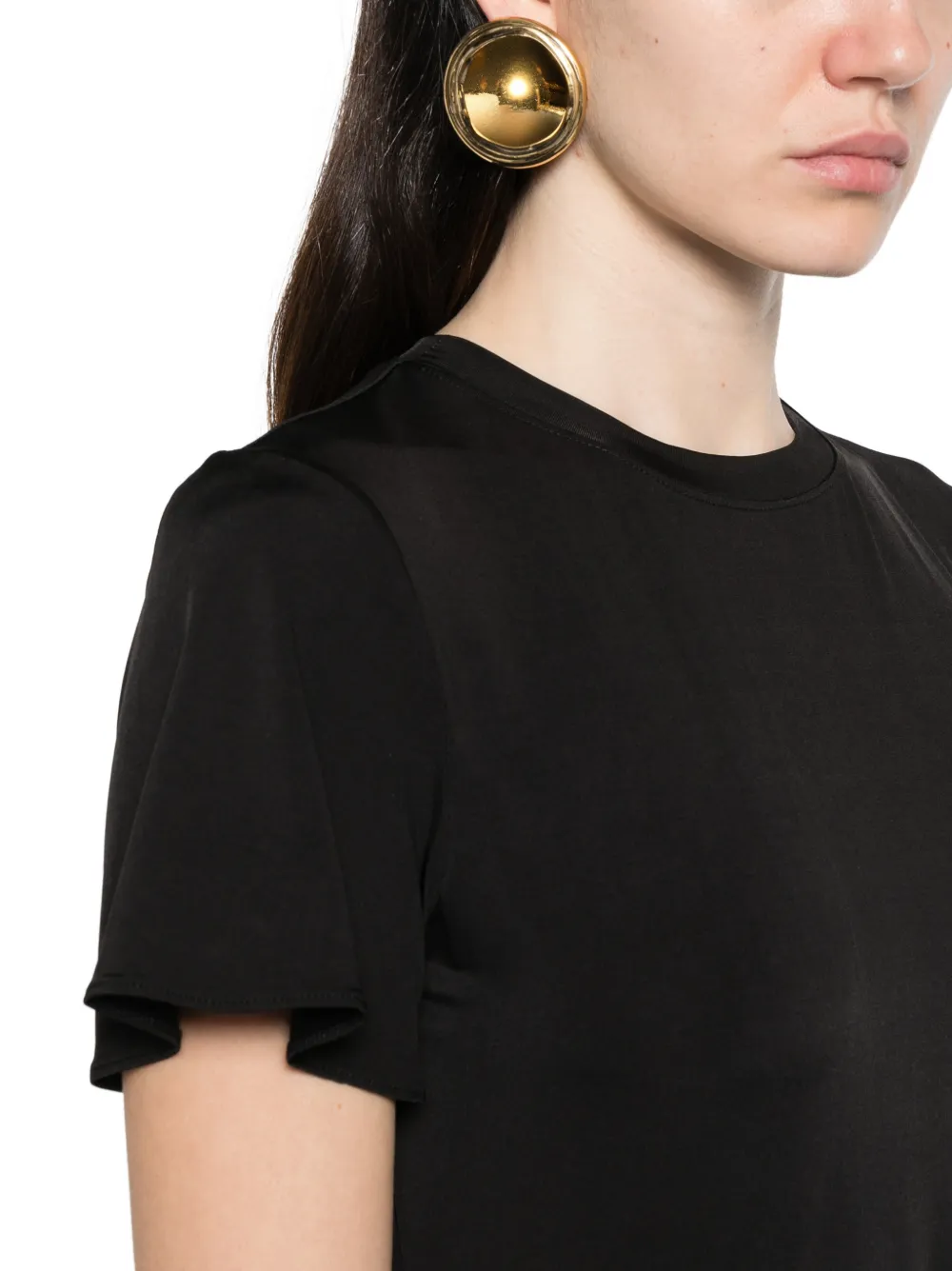Marella T-shirt met korte mouwen en kant aan de achterkant Zwart