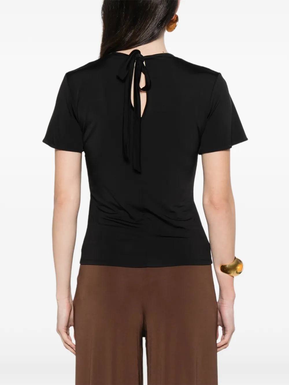 Marella T-shirt met korte mouwen en kant aan de achterkant Zwart