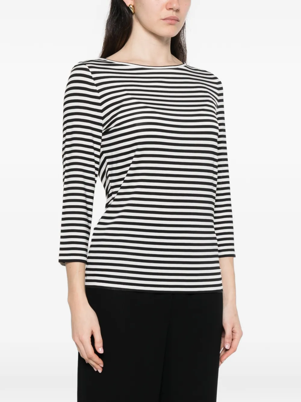  Marella Euro Striped Top - Black 