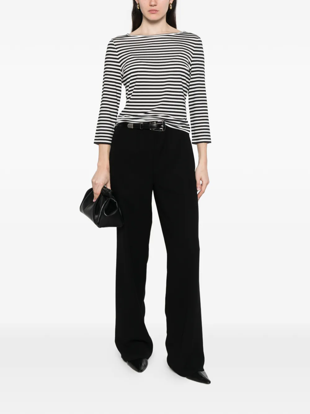  Marella Euro Striped Top - Black 