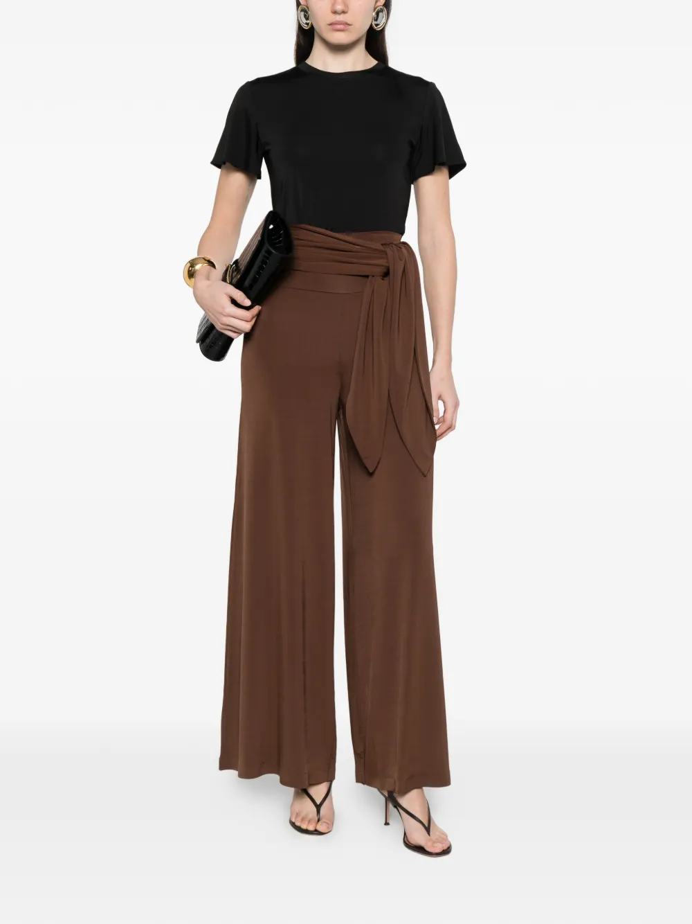  Marella Abete Tie-waist Pants Set (set Of Two) - Brown 