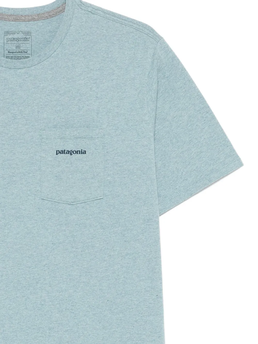 Patagonia T-shirt met logo aan de voorkant Blauw