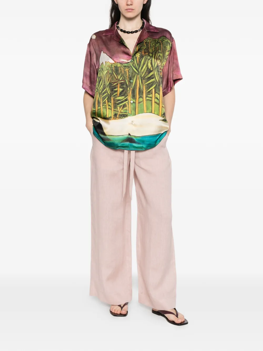  Marella Drawstring-fastening Palazzo Pants - Pink 