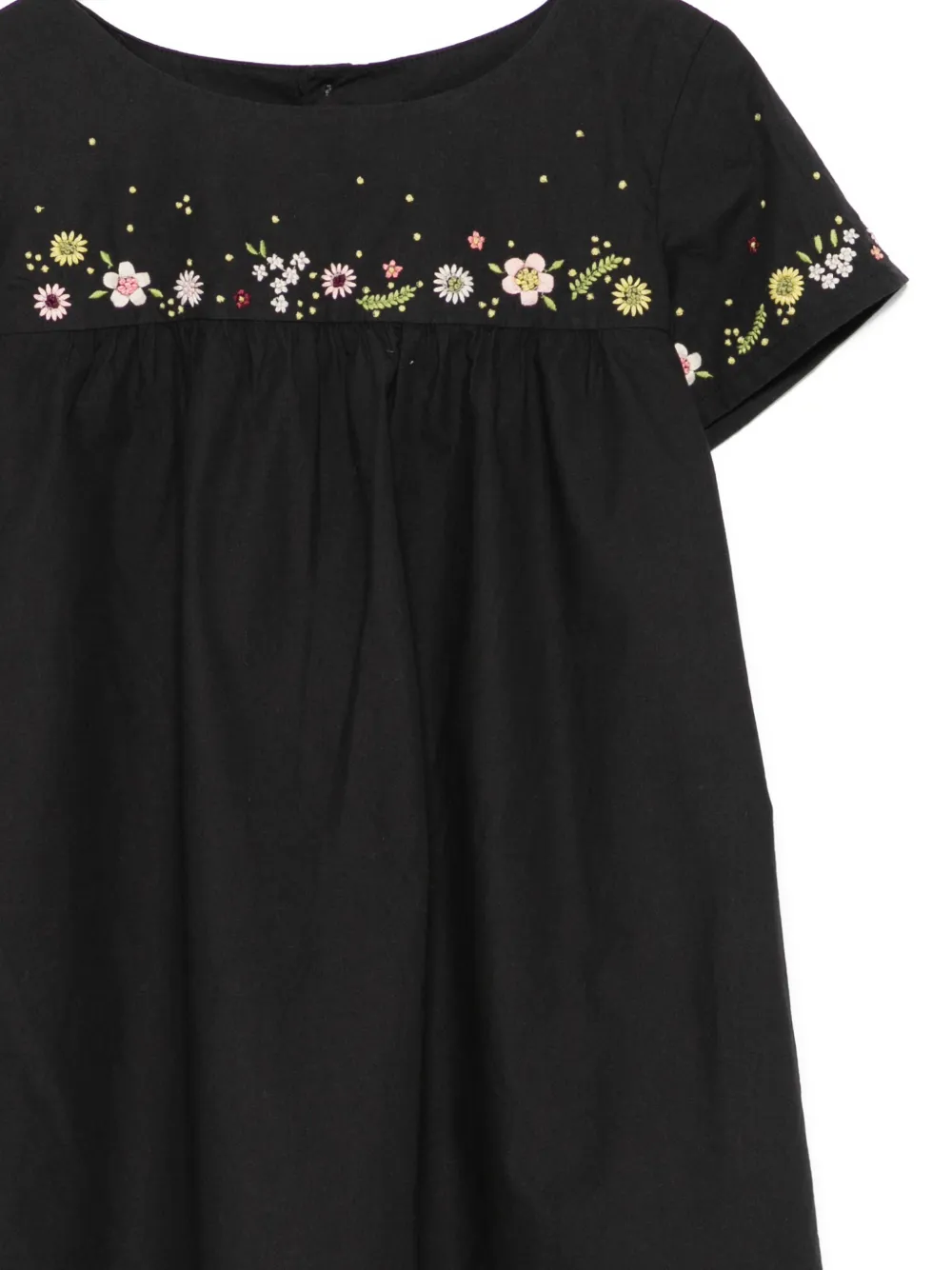 Bonpoint Jurk met geborduurde bloemen Zwart