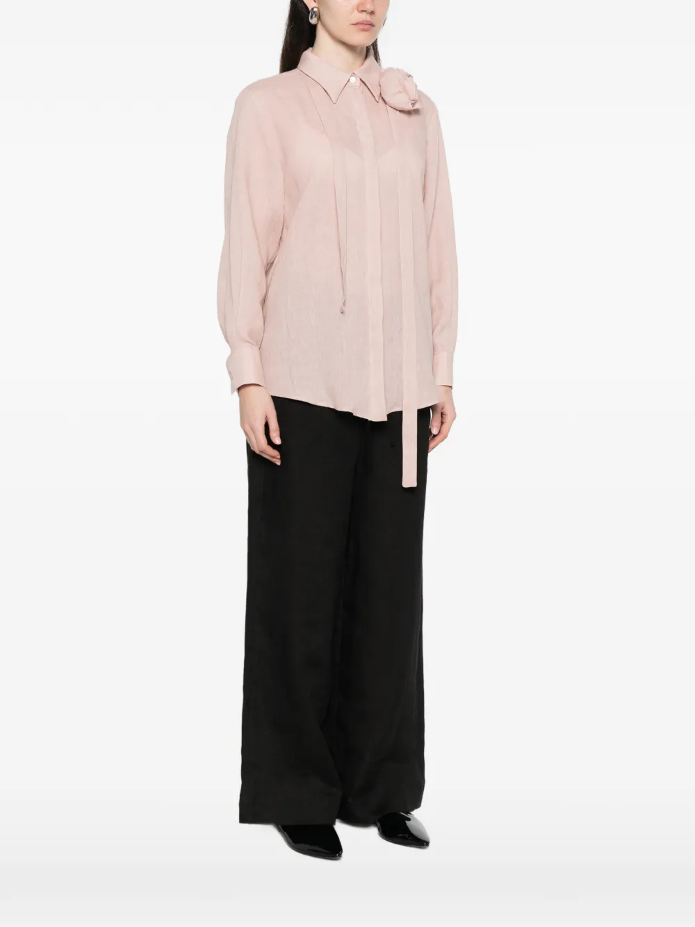  Marella Editore Floral-embellishment Shirt Set (set Of Two) - Pink 