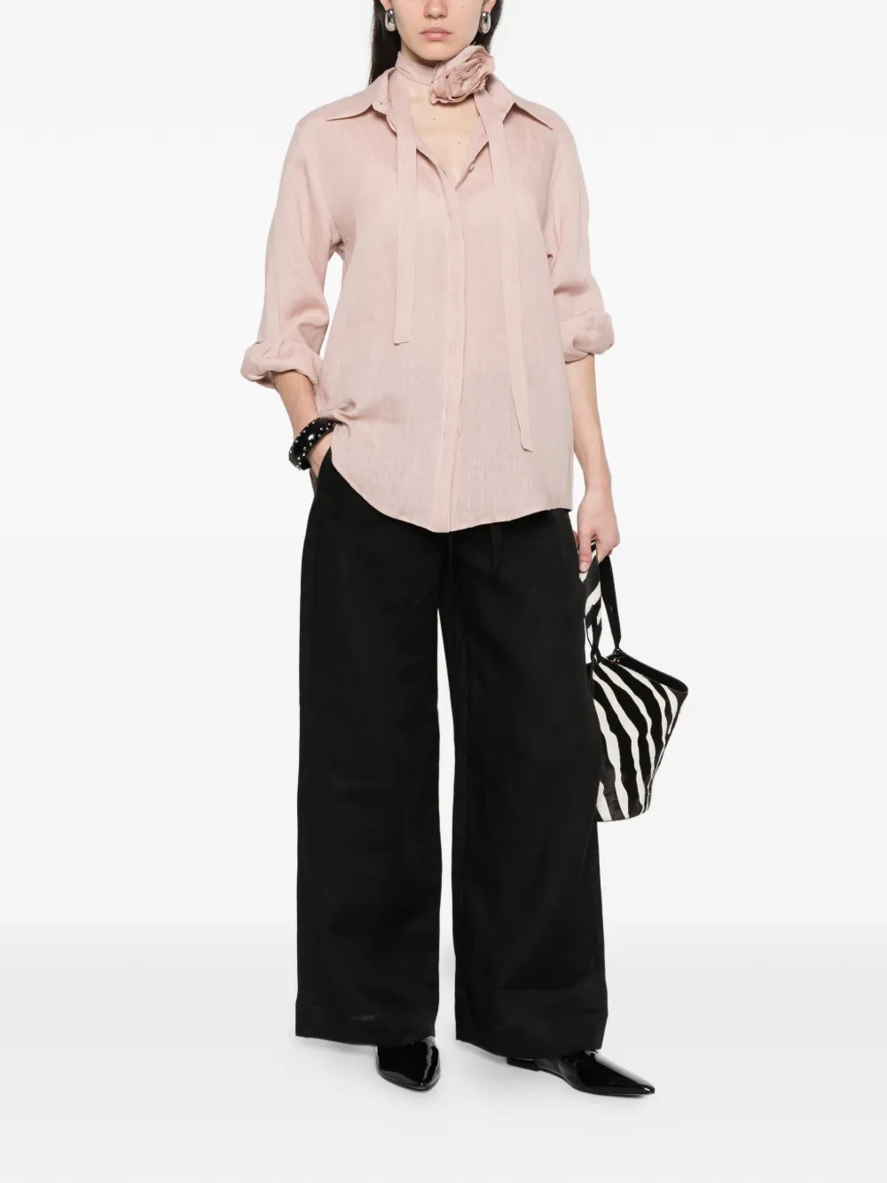  Marella Editore Floral-embellishment Shirt Set (set Of Two) - Pink 
