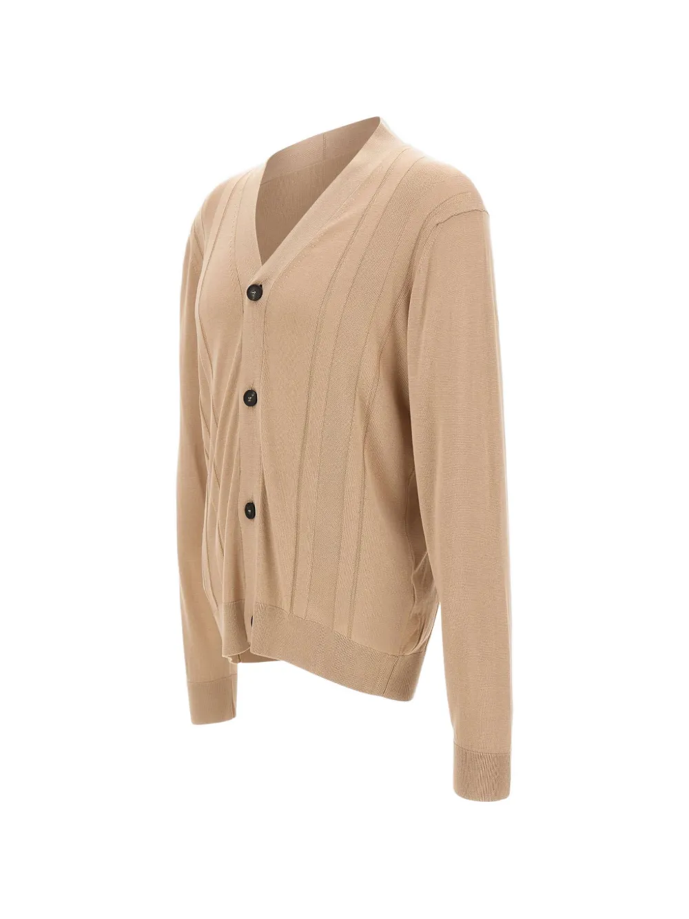 Tagliatore Moore geribbeld vest met V-hals Beige