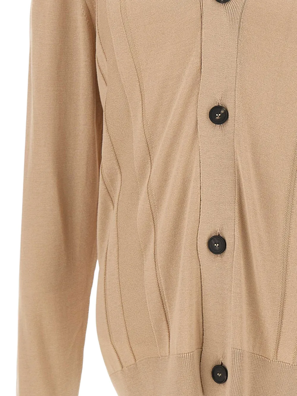 Tagliatore Moore geribbeld vest met V-hals Beige