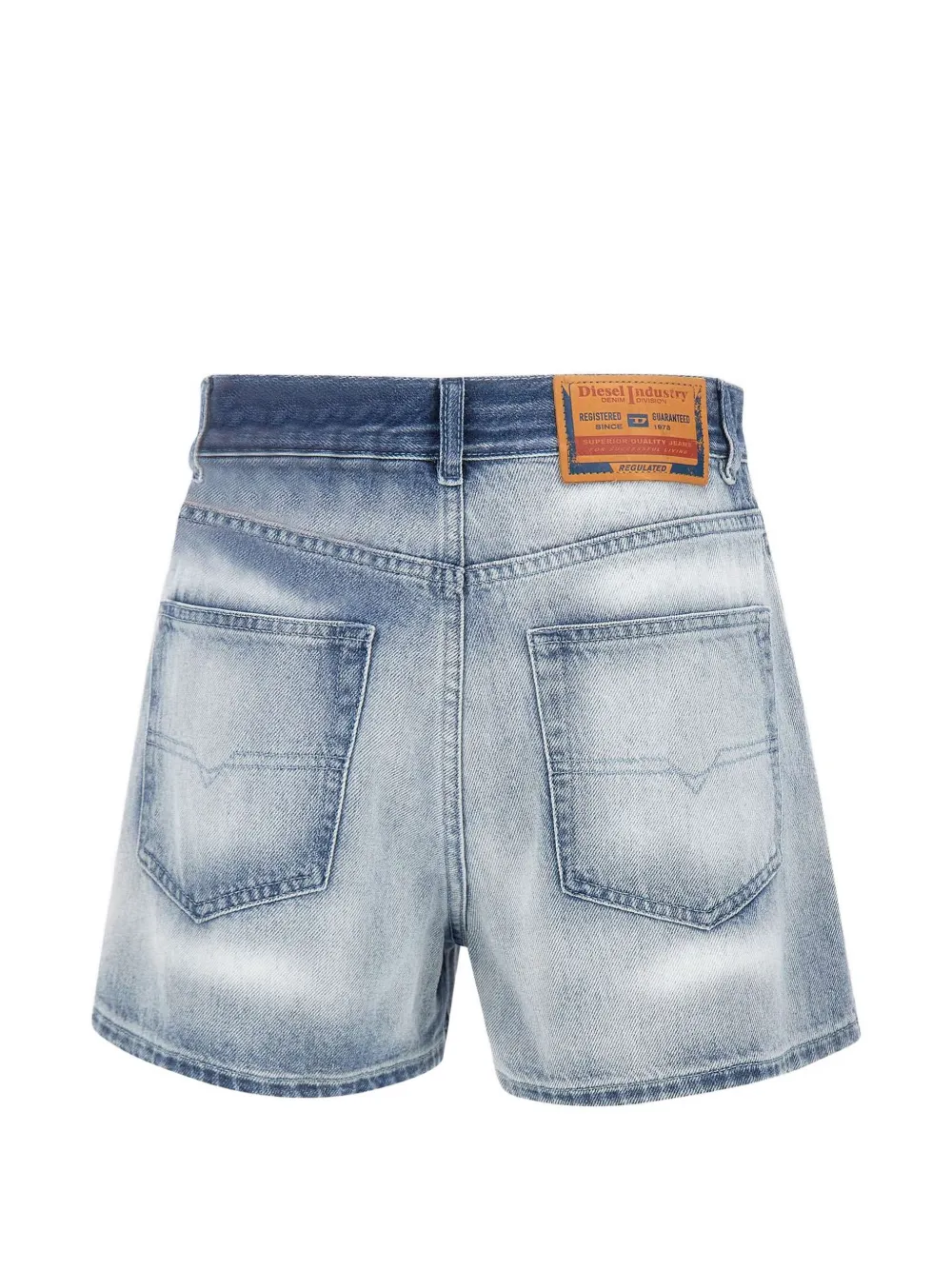  Diesel De-helios Faded High-rise Shorts - Blue 