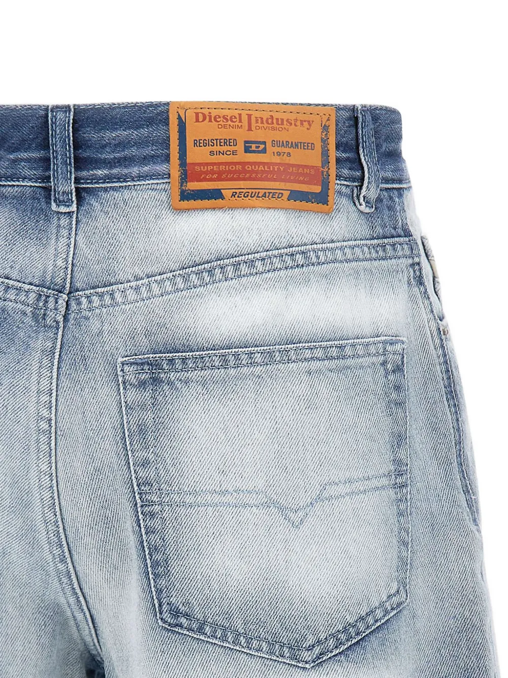 Diesel De-Helios high waist shorts met vervaagd effect Blauw
