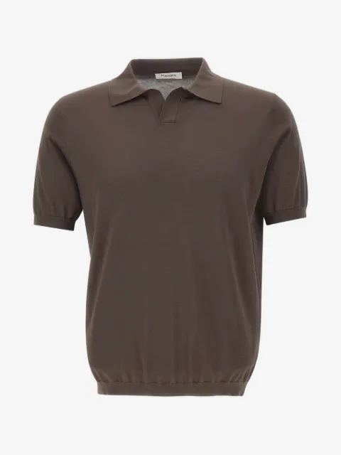 Kangra ribbed short-sleeve polo-collar T-shirt